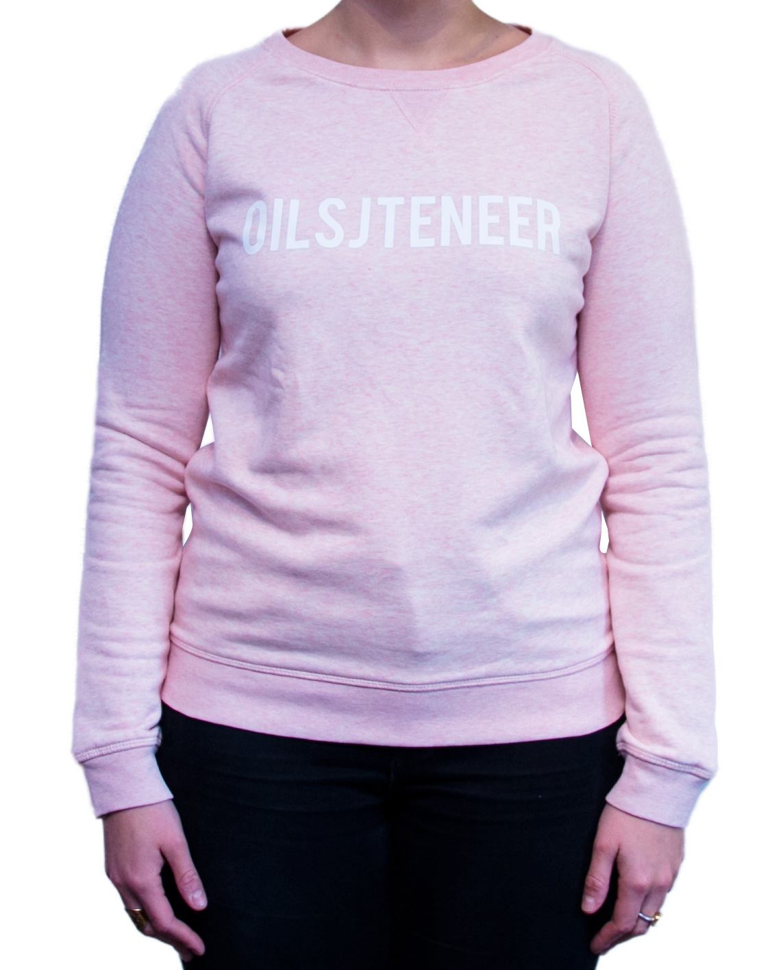 sweater oilsjteneer roze vrouw