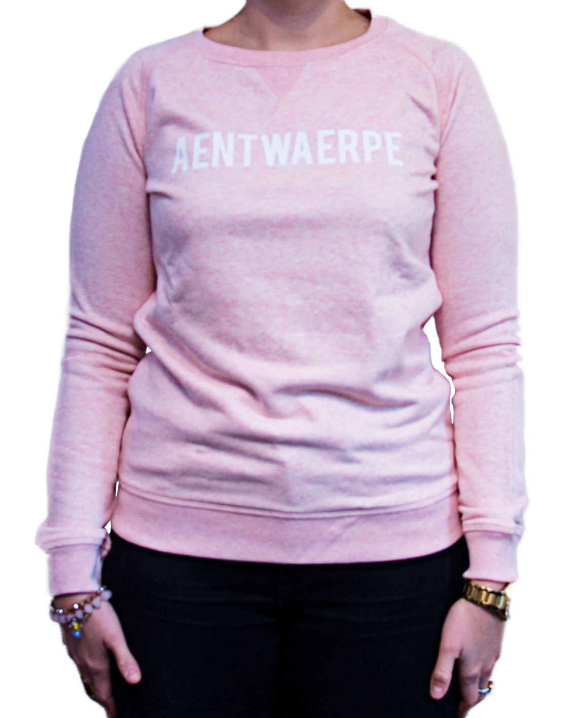sweater aentwaerpe roze vrouw